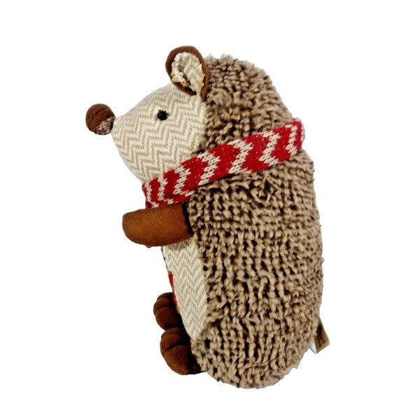 Dan Dee Christmas Hedgehog Plush Embroidered Poinsettia Scarf Weighted 9-in Gift - Picture 3 of 7